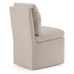 Adrian - Modern Beige Fabric Dining Chair with Castor Wheels