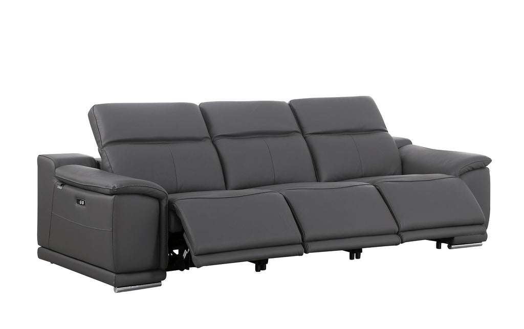 9762 Divanitalia 3-Piece Modular Power Reclining Sofa with 3 Power Recliners in Top Grain Italian Leather