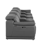 9762 Divanitalia 7-Piece Modular Top Grain Italian Leather Power Reclining Sofa with 4 Power Recliners