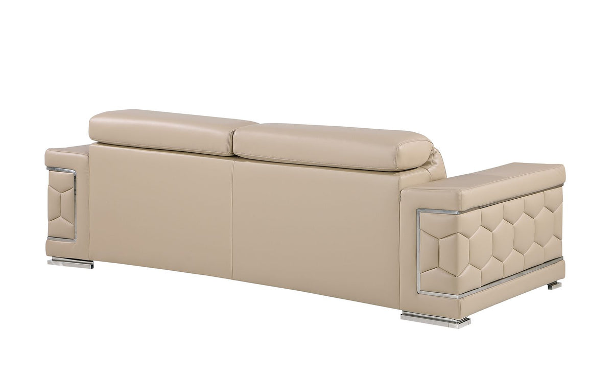 296 Modern Genuine Leather Sofa - Beige - SKU 296-BEIGE-S - view 3