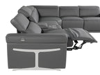 1126 Divanitalia 8-Piece U-Shaped Sectional Sofa in Top Grain Italian Leather with 2 Power Recliners & Power Headrests