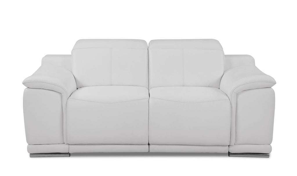 9762 Divanitalia Top Grain Italian Leather Power Reclining Sofa and Loveseat Set with Adjustable Headrests - White - SKU 9762-POWER-WHITE 2PC (S/L) - GROUP - view 5