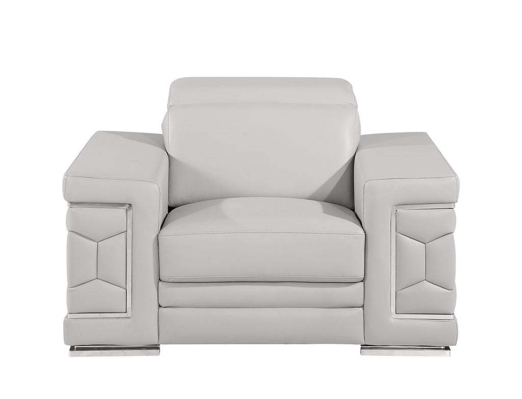 296 Modern Genuine Leather 3-Piece Sofa Set - Light Grey - SKU 296-LT-GREY-3PC - view 7