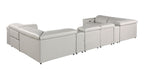 1126 Divanitalia 8-Piece U-Shaped Sectional Sofa in Top Grain Italian Leather with 2 Power Recliners & Power Headrests - Light Grey - SKU 1126-LT_GREY-8PC-2PWR-U-SECTIONAL-GROUP - view 7