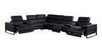 1246 Divanitalia 8-Piece L-Shaped Modular Power Reclining Sectional Sofa with 3 Power Recliners and Power Headrests - Top Grain Italian Leather