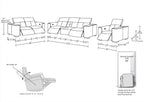 1208 Leather Reclining Set - Sofa, Loveseat & Chair with 5 Power Recliners - Light Grey - SKU 1208-LT-GREY-6.5-HT-3PC - view 17