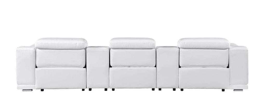 9762 Divanitalia 5-Piece Modular Power Reclining Sofa and Loveseat Set with 3 Power Recliners in Top Grain Italian Leather