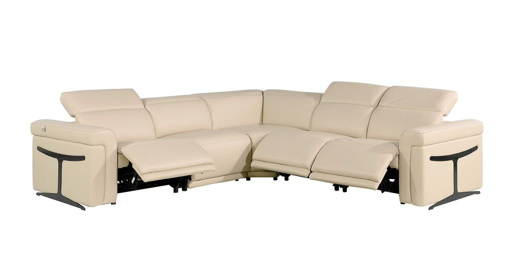 1126 Divanitalia 5-Piece L-Shaped Sectional Sofa in Top Grain Italian Leather with 3 Power Recliners & Power Headrests - Beige - SKU 1126-BEIGE-SEC-5PC-3PWR-SECTIONAL- GROUP - view 3