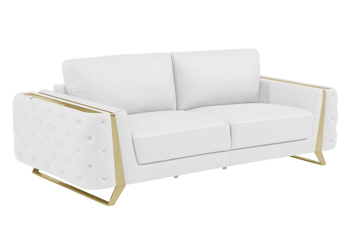 1050 Divanitalia 2-Piece Sofa Set in Top-grain Italian Leather - White - SKU 1050-WHITE-3PC - view 4