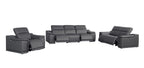 9762 Divanitalia 6-Piece Modular Power Reclining Sofa, Loveseat and Chair Set with 5 Power Recliners in Top Grain Italian Leather - Dark Grey - SKU 9762-DK-GREY-6.5-HT-3PC - view 4