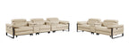 1246 Divanitalia Modular Power Reclining Dual Console Sofa and Console Loveseat Set with Power Headrests - Top Grain Italian Leather - Beige - SKU 1246-BEIGE-8.5-HT-2PC - view 4