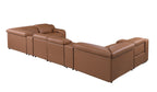 1116 Divanitalia 8-Piece U-Shaped Sectional Sofa in Top Grain Italian Leather with 2 Power Recliners & Power Headrests - Cognac - SKU 1116-COGNAC-8PC-2PWR-U-SECTIONAL-GROUP - view 7