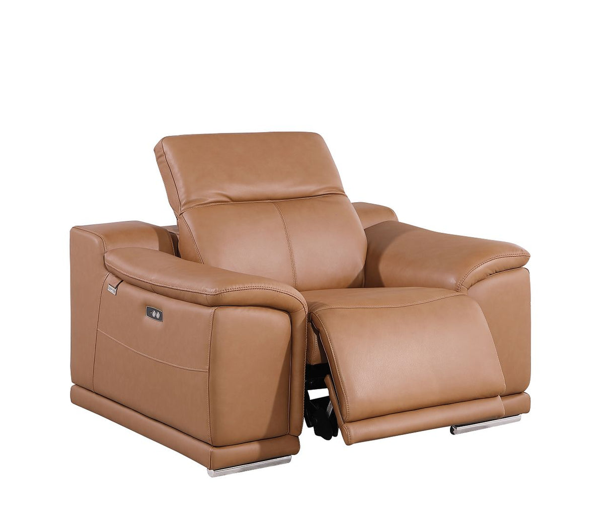 9762 Divanitalia 6-Piece Modular Power Reclining Sofa, Loveseat and Chair Set with 6 Power Recliners in Top Grain Italian Leather - Cognac - SKU 9762-COGNAC-6.6-HT-3PC - view 10