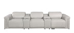 1126 Divanitalia 5-Piece Modular Power Reclining Sofa in Top Grain Italian Leather with 3 Power Recliners & Power Headrests