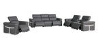 1126 Divanitalia 7-Piece Modular Power Reclining Sofa, Loveseat & Chair Set in Top Grain Italian Leather with 5 Power Recliners & Power Headrests - Dark Grey - SKU 1126-DK_GREY-7.5-HT-3PC - view 4