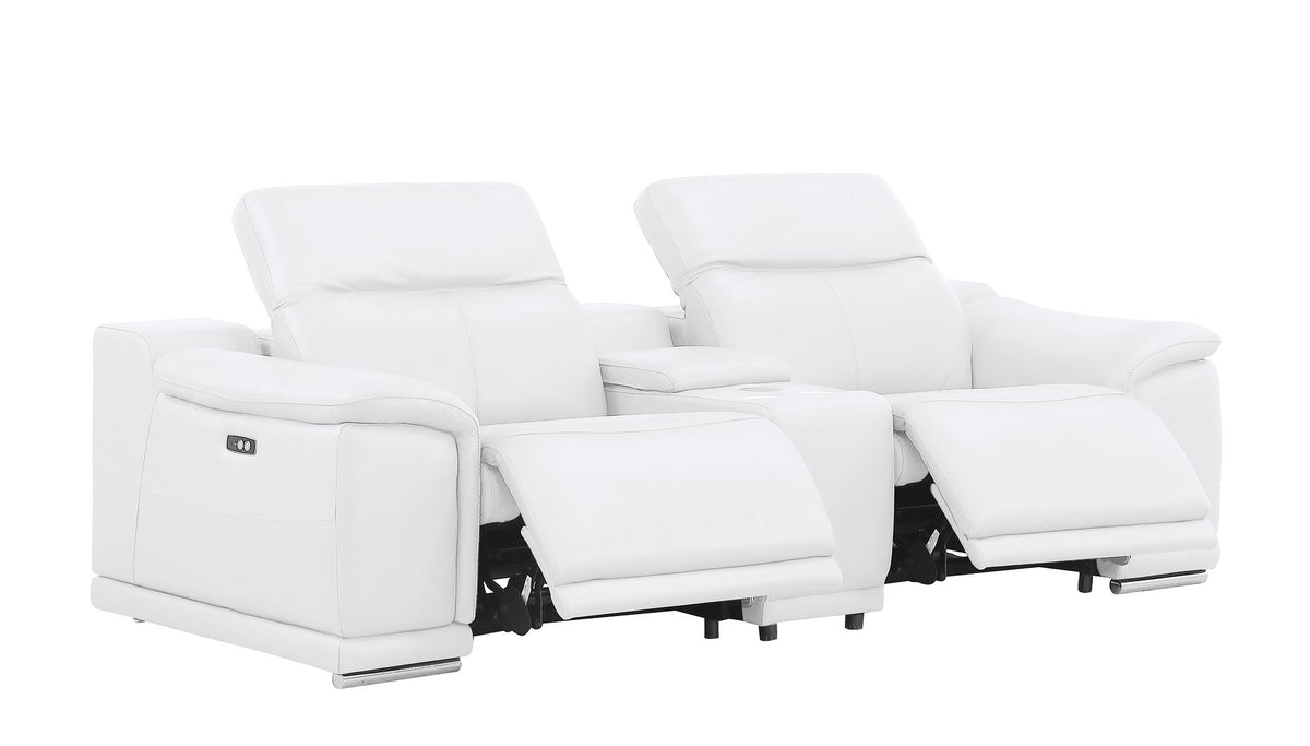 2679 Genuine Leather Reclining Set - Sofa and Loveseat with 5 Power Recliners - White - SKU 2679-WHITE-6.5-HT-2PC - view 4
