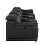 9762 Divanitalia 7-Piece Modular Top Grain Italian Leather Power Reclining Sofa with 4 Power Recliners