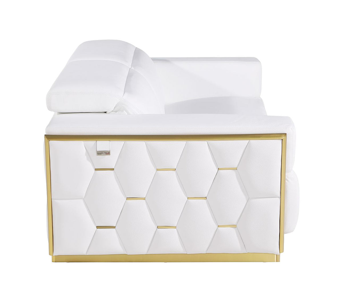 1111 Divanitalia Sofa with Adjustable Headrest in Top-grain Italian Leather - White - SKU 1111-WHITE-S - view 4