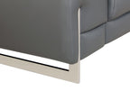 636 Divanitalia Dark Gray Loveseat with Adjustable Headrest in Top-grain Italian Leather