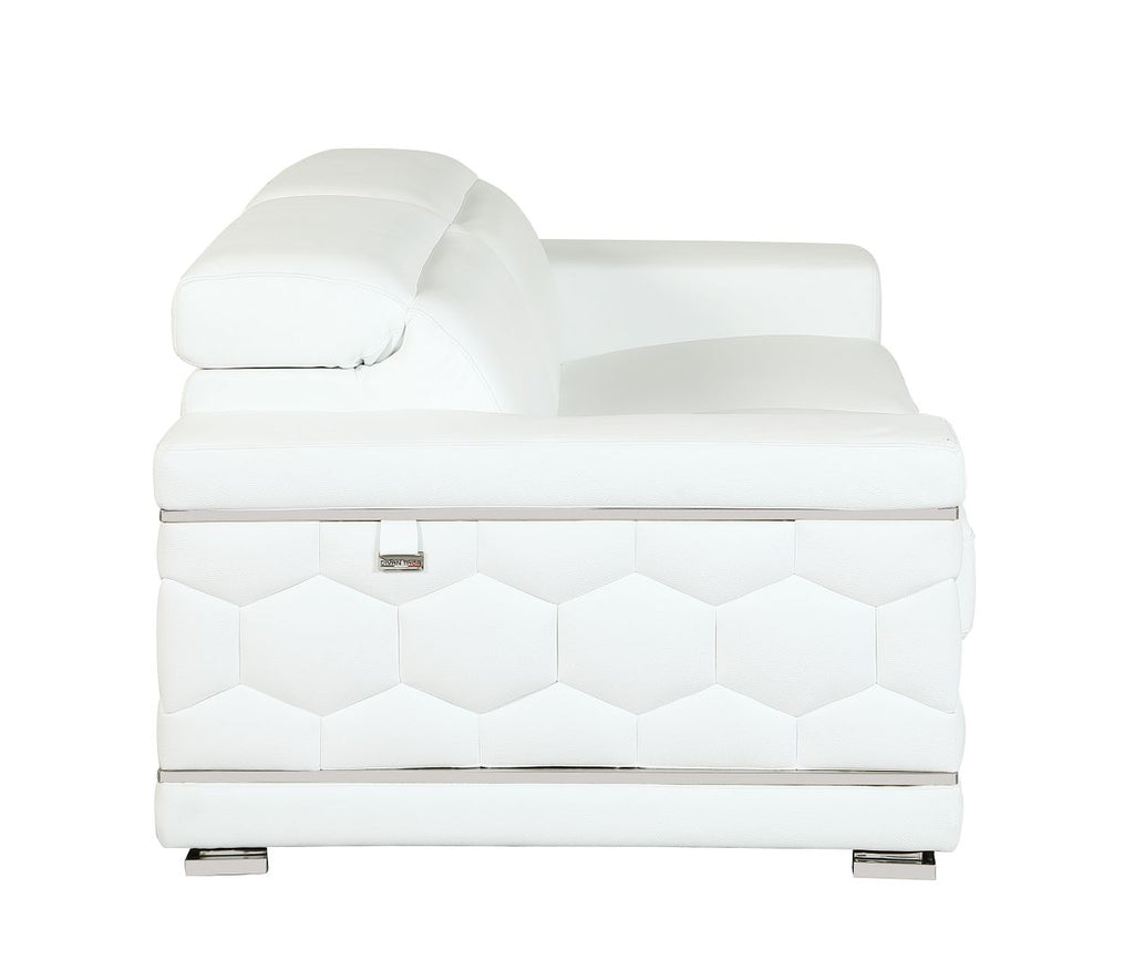 692 Divanitalia Sofa with Adjustable Headrest in Top-grain Italian Leather - White - SKU 692-S-WHITE - view 8