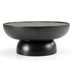 Akron - Modern Black & White Faux Marble Round Coffee Table