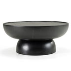 Akron - Modern Black & White Faux Marble Round Coffee Table