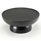 Akron - Modern Black & White Faux Marble Round Coffee Table