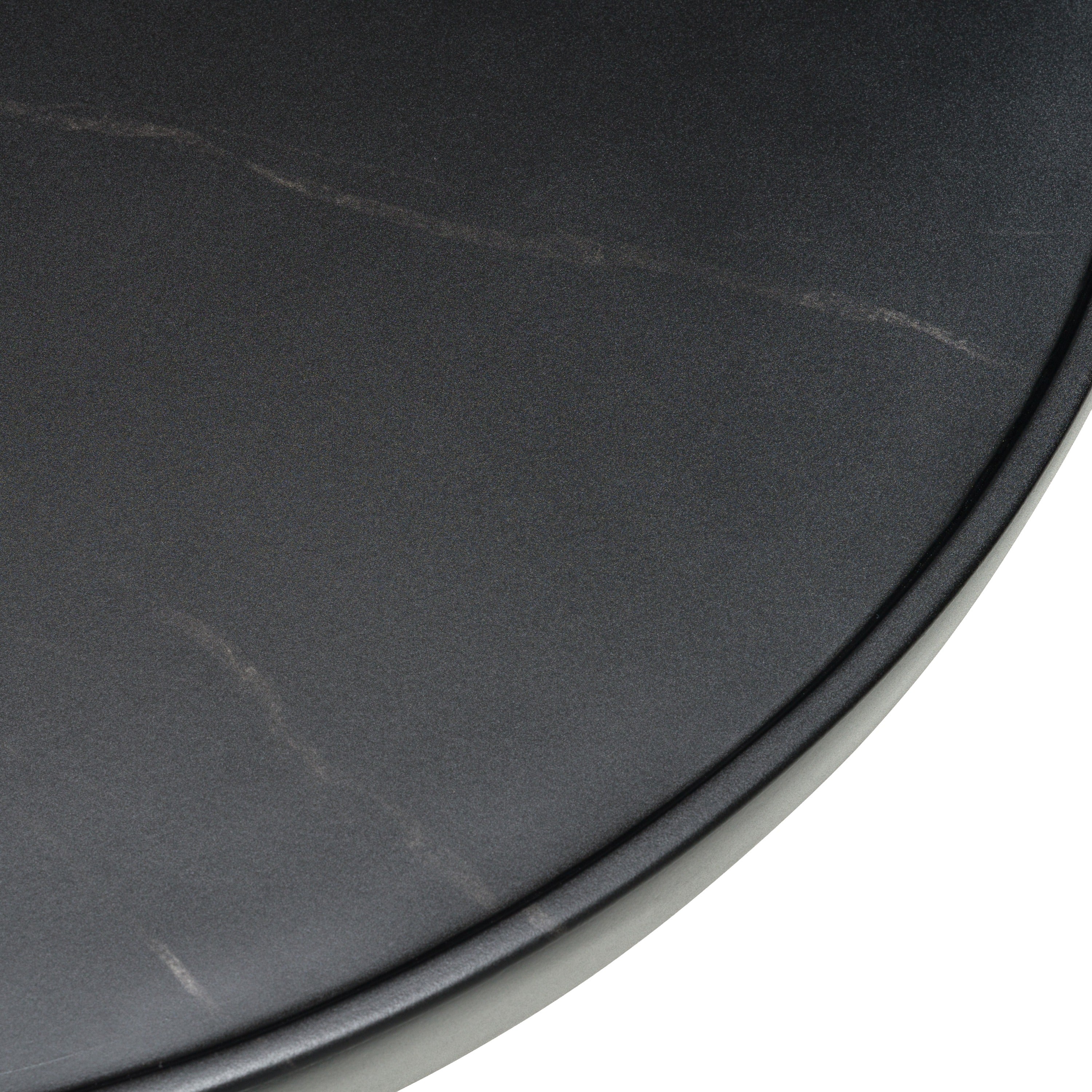 Akron - Modern Black & White Faux Marble Round Coffee Table