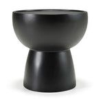 Akron - Modern Black & White Faux Marble Round End Table