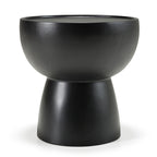 Akron - Modern Black & White Faux Marble Round End Table