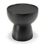 Akron - Modern Black & White Faux Marble Round End Table