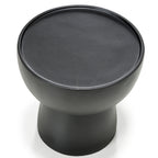 Akron - Modern Black & White Faux Marble Round End Table