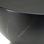 Akron - Modern Black & White Faux Marble Round End Table