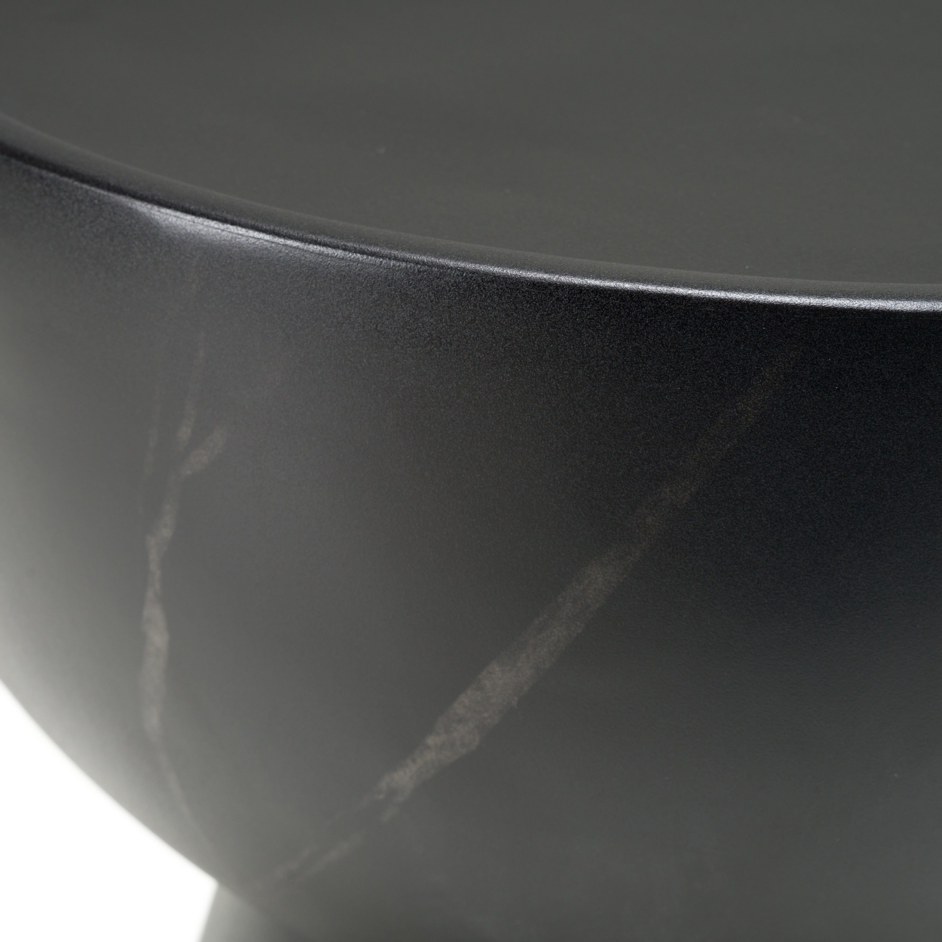 Akron - Modern Black & White Faux Marble Round End Table