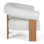 Aledo - Modern Off-White Fabric + Oak Loveseat