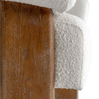 Aledo - Modern Off-White Fabric + Oak Loveseat