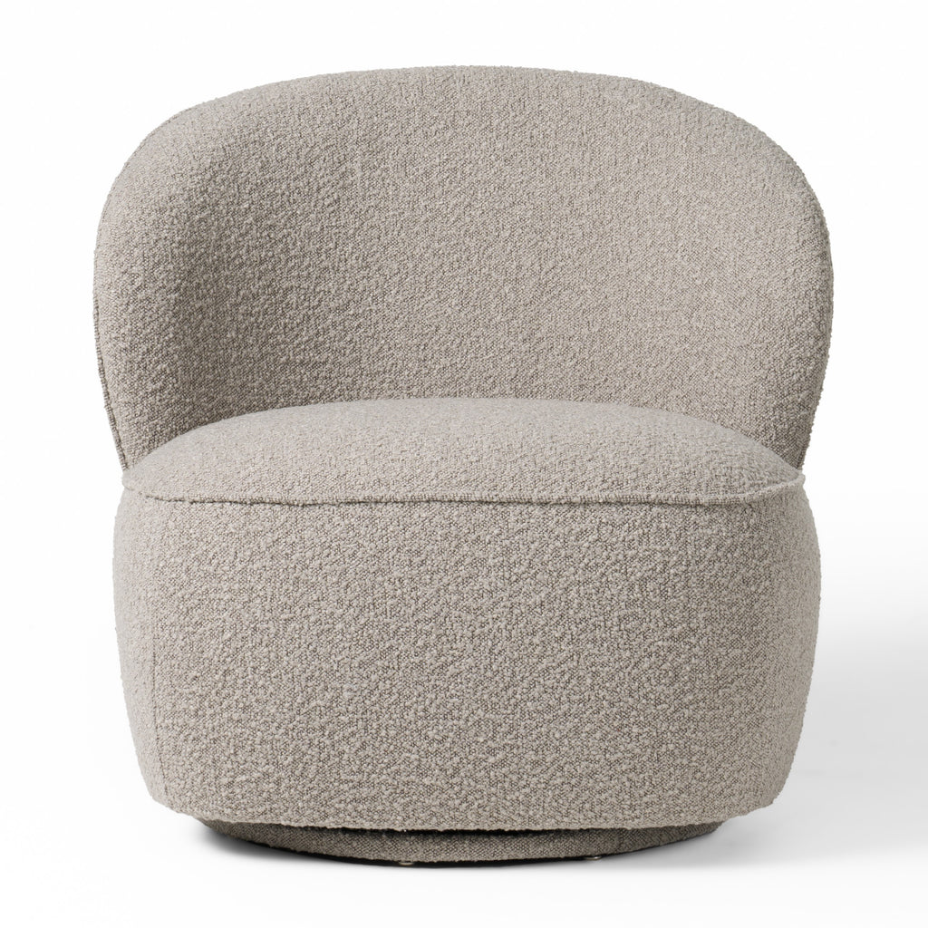 Allis - Glam Grey and Black Fabric Swivel Accent Chair