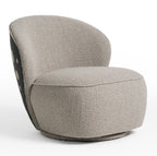 Allis - Glam Grey and Black Fabric Swivel Accent Chair