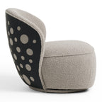 Allis - Glam Grey and Black Fabric Swivel Accent Chair