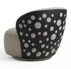 Allis - Glam Grey and Black Fabric Swivel Accent Chair