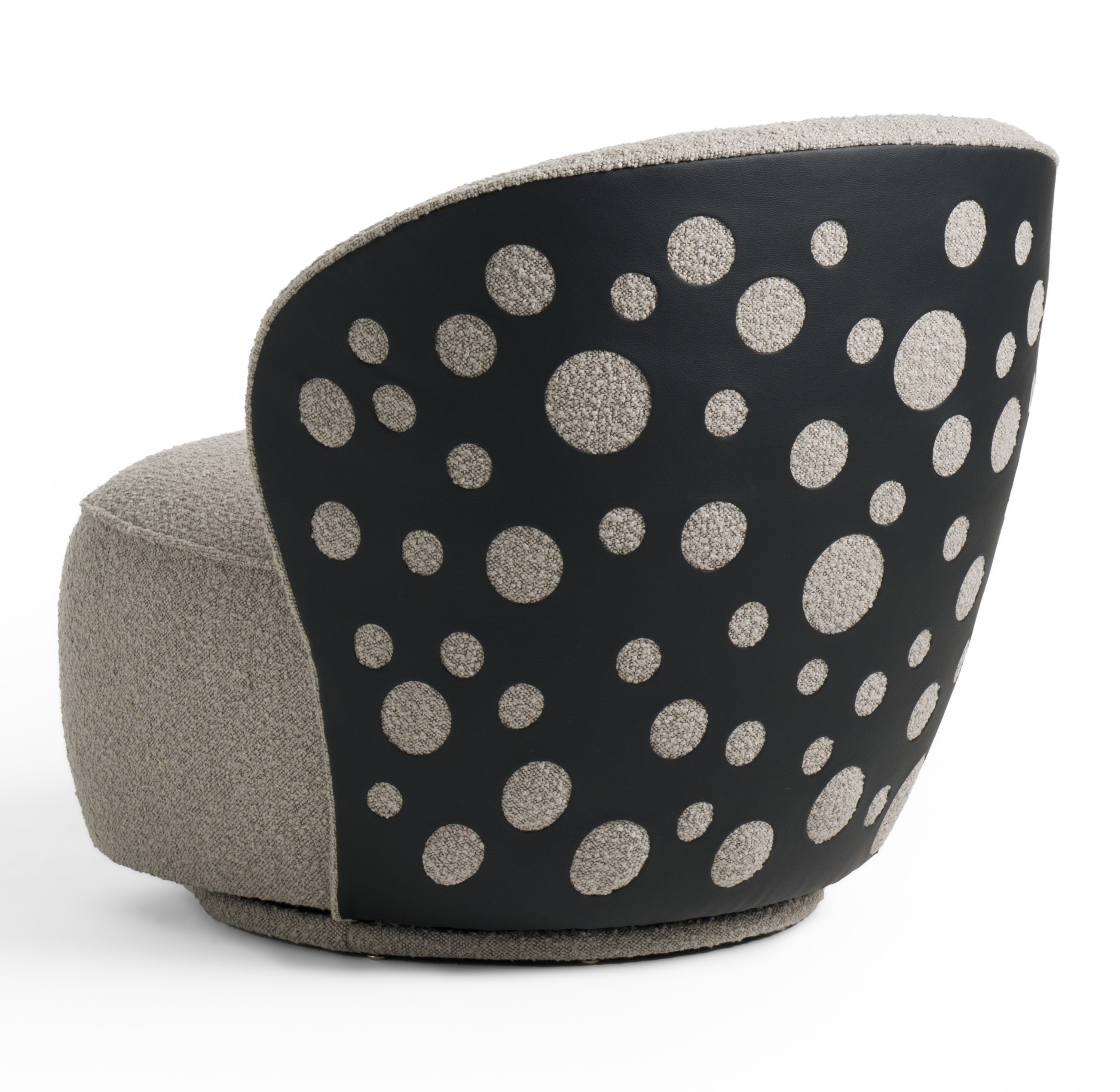 Allis - Glam Grey and Black Fabric Swivel Accent Chair