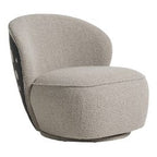 Allis - Glam Grey and Black Fabric Swivel Accent Chair
