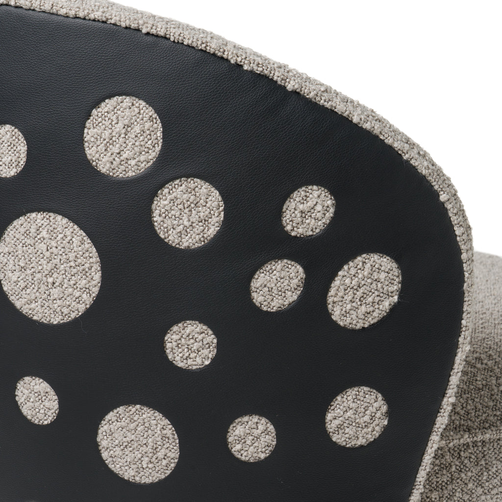 Allis - Glam Grey and Black Fabric Swivel Accent Chair