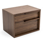 Amberlie - Modern White Vegan Leather + Walnut 4-Piece Bedroom Set - Modern White Vegan Leather + Walnut 4 - Piece Bedroom Set
