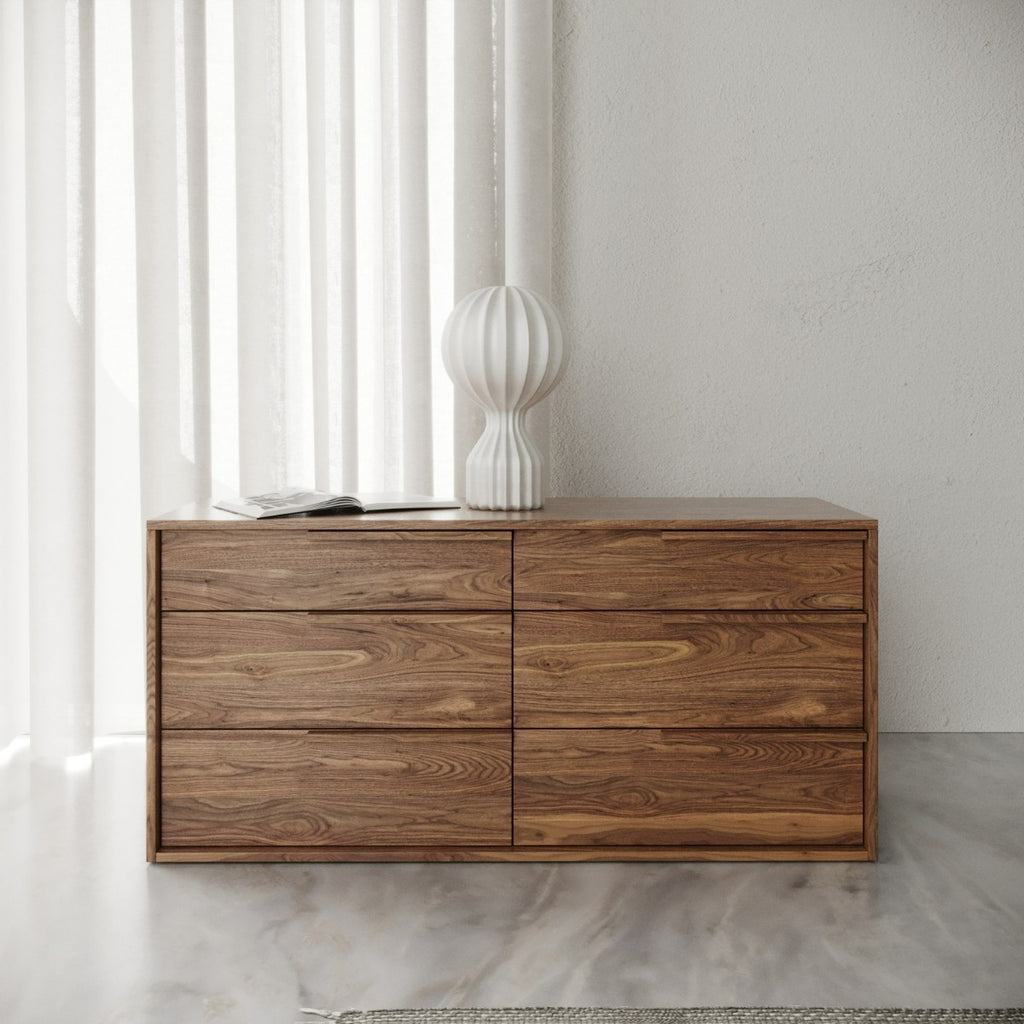 Amberlie - Modern White Vegan Leather + Walnut 4-Piece Bedroom Set - Modern White Vegan Leather + Walnut 4 - Piece Bedroom Set