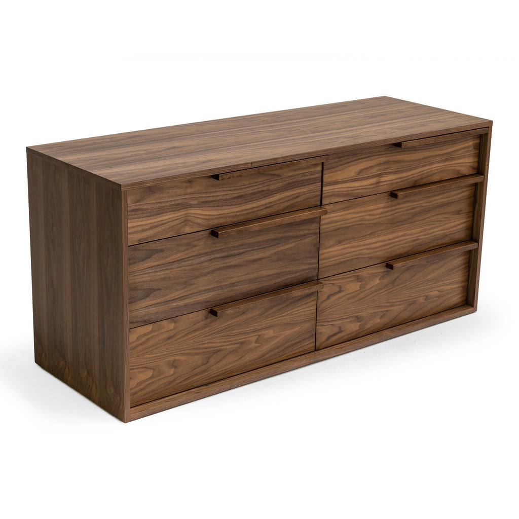 Amberlie - Modern White Vegan Leather + Walnut 4-Piece Bedroom Set - Modern White Vegan Leather + Walnut 4 - Piece Bedroom Set