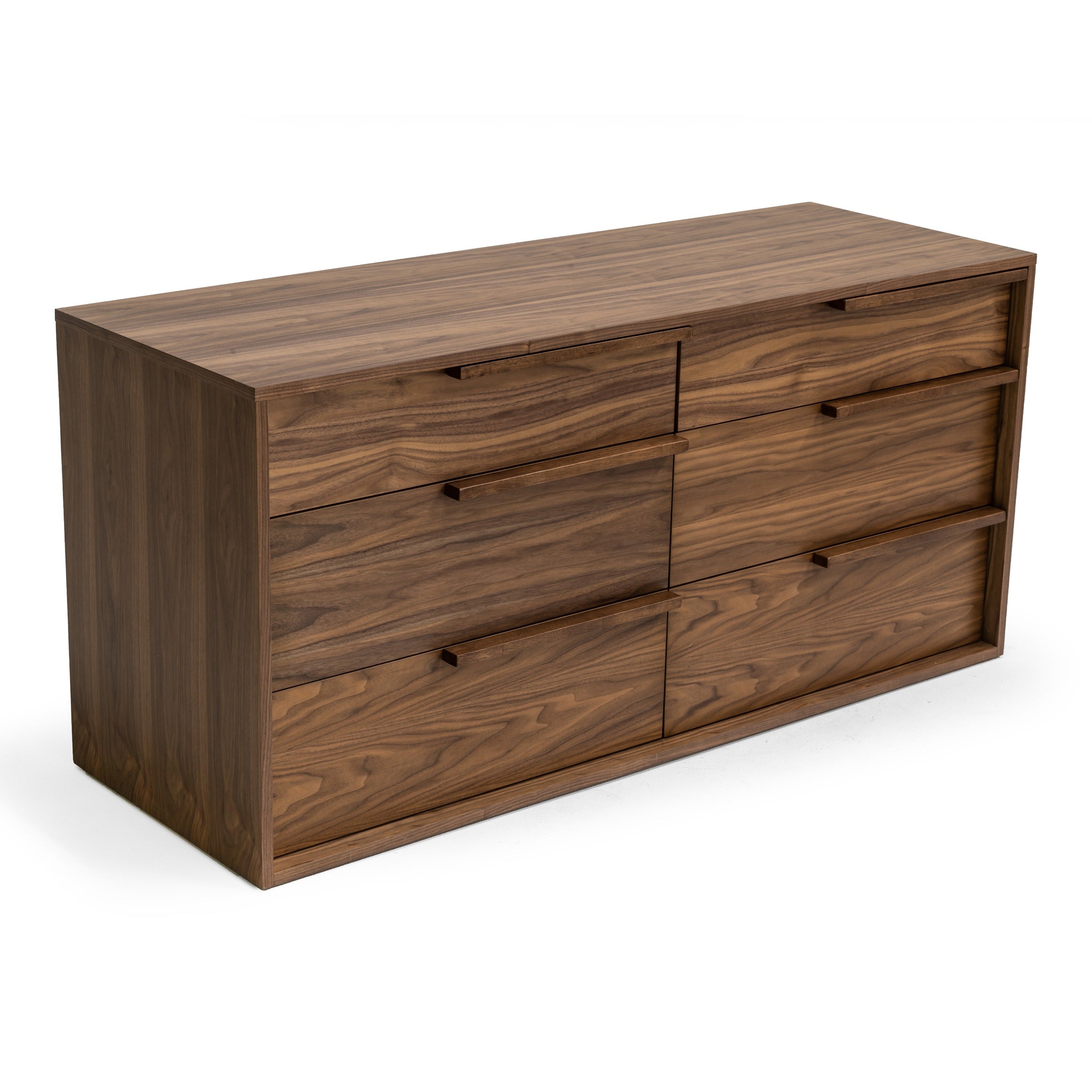 Amberlie - Modern White Vegan Leather + Walnut 4-Piece Bedroom Set - Modern White Vegan Leather + Walnut 4 - Piece Bedroom Set