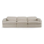 Ambler - Modern Off-White Fabric Sofa with 2 Power Recliners