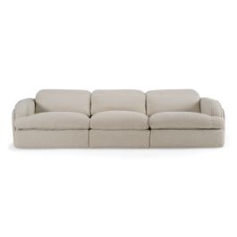 Ambler - Modern Off-White Fabric Sofa with 2 Power Recliners