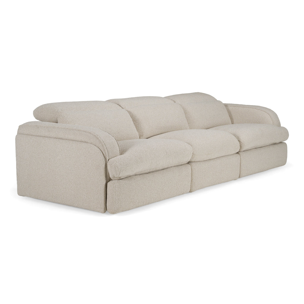 Ambler - Modern Off-White Fabric Sofa with 2 Power Recliners